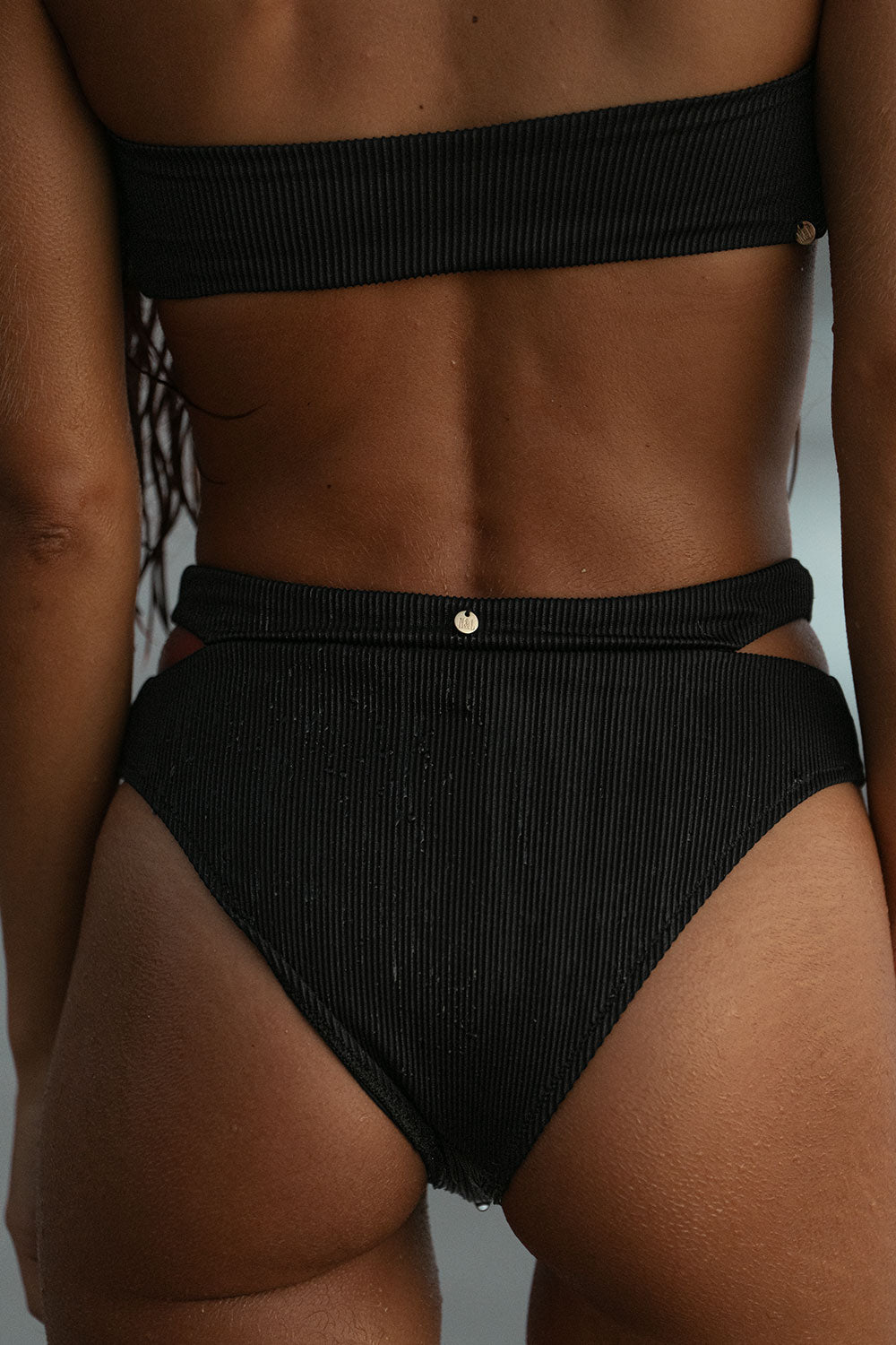 Black Highwaist Cutout Hose