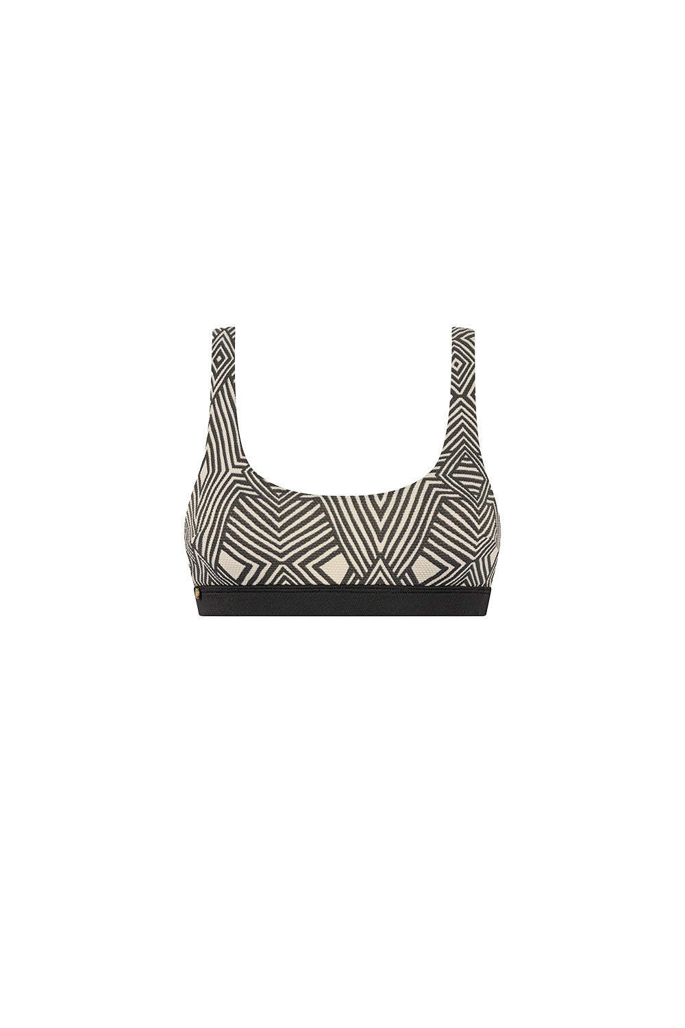 Black Botanical Sporty Top
