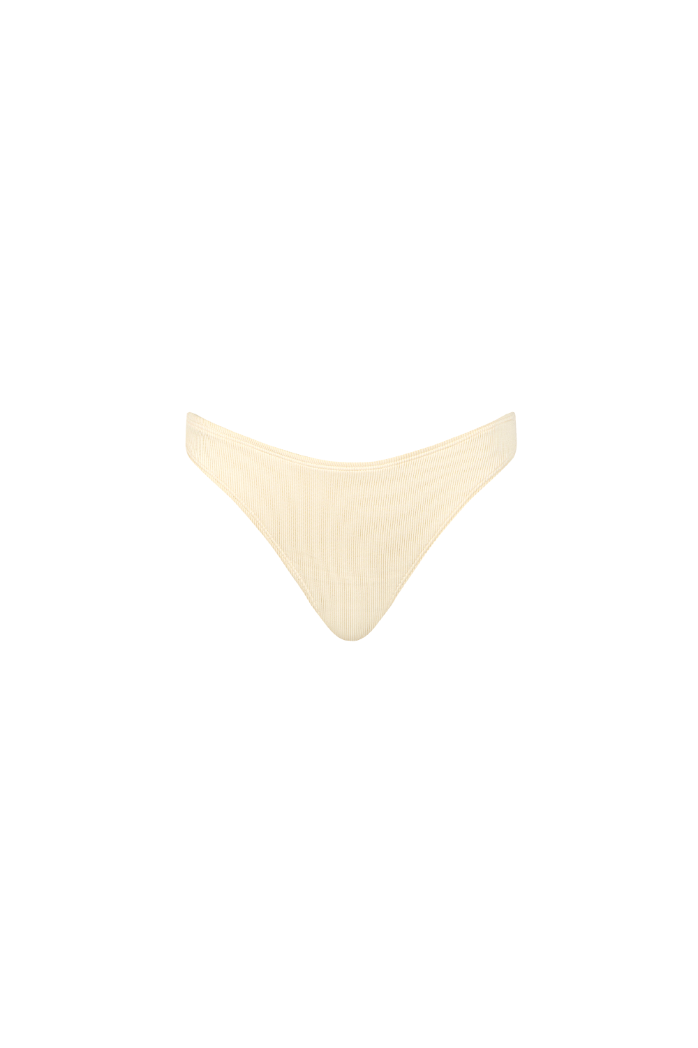 Cremefarbene Bikini Hose aus geripptem Strukturstoff mit mittlerer Bedeckung