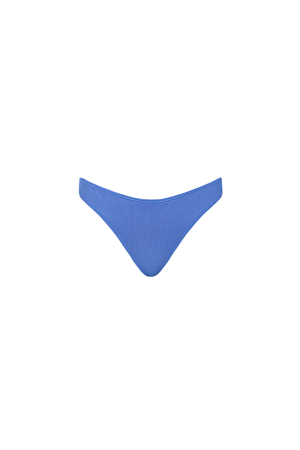 Blaue Bikini Hose aus geripptem Strukturstoff mit mittlerer Bedeckung