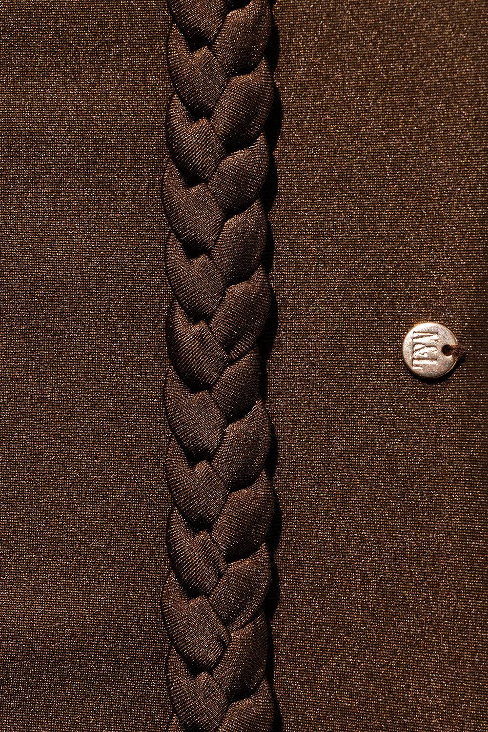 Shiny Mocca Braided One Shoulder Top