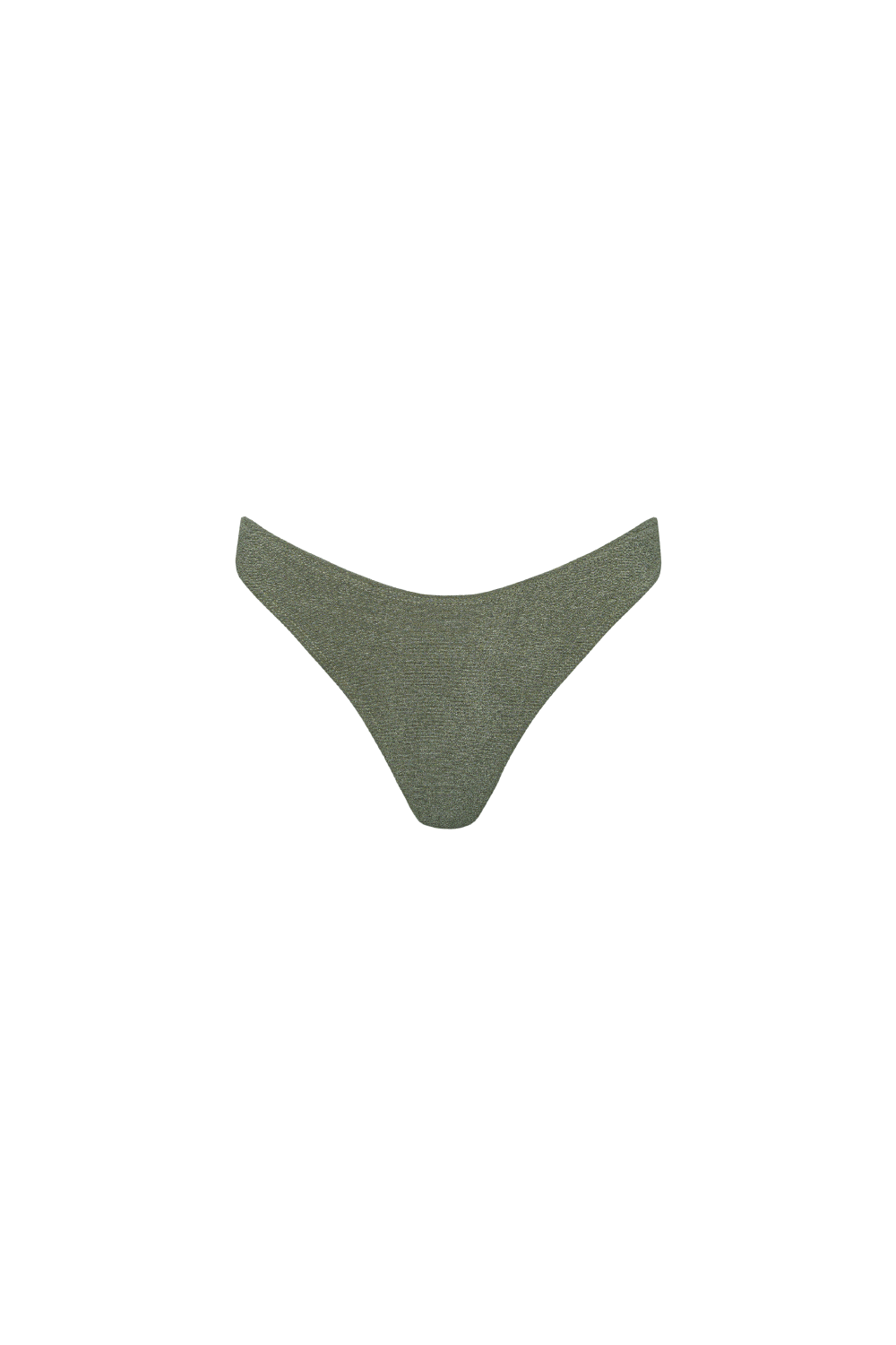 Olivgrüne Bikini Hose aus samtartigem Strukturstoff mit knapper Bedeckung