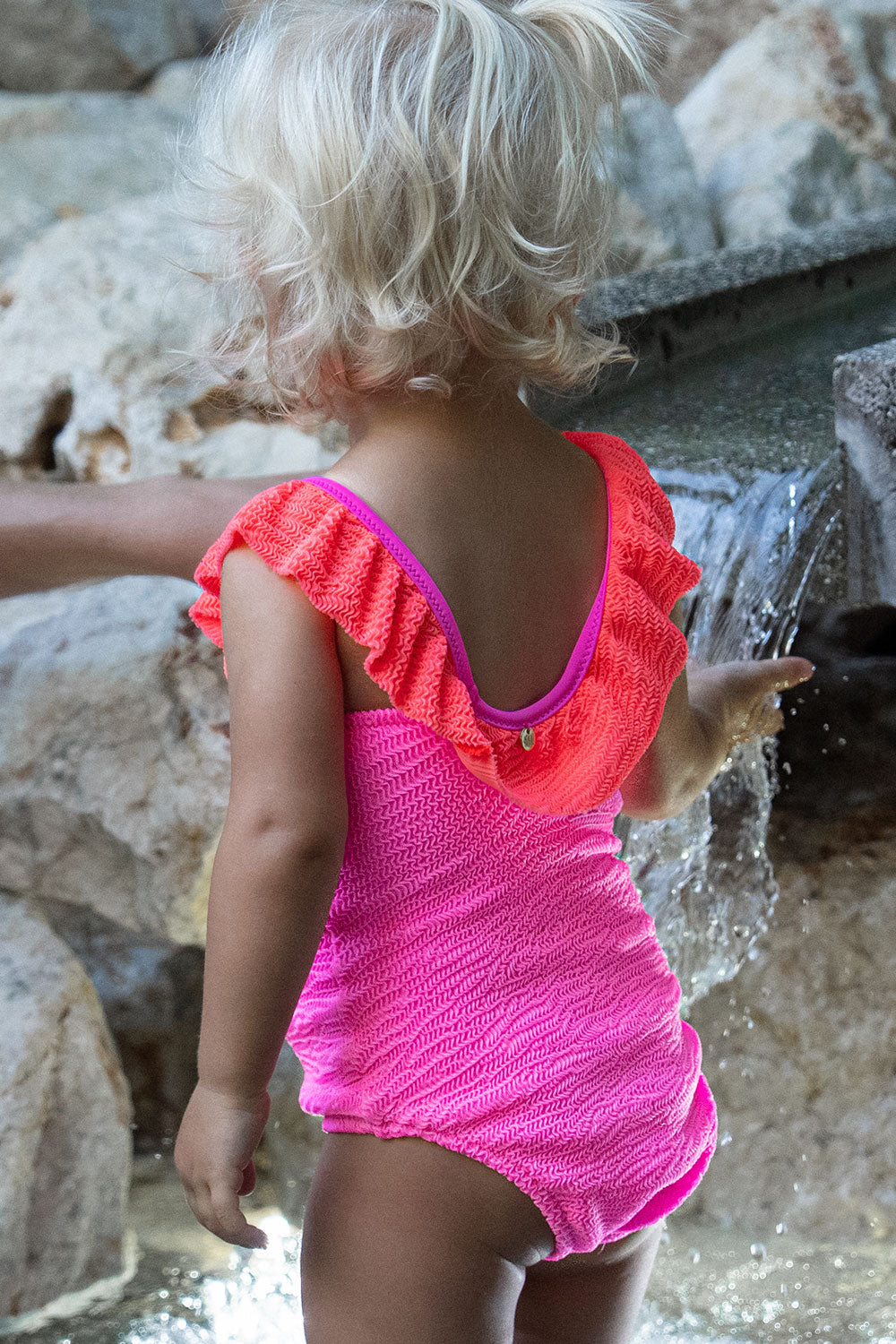 Pink Neon Ginger Badeanzug Girls