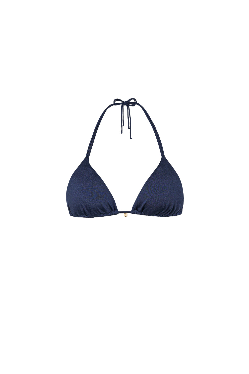 Dunkelblaues Triangel Bikini Top aus glattem Stoff, NAKARI&LUI