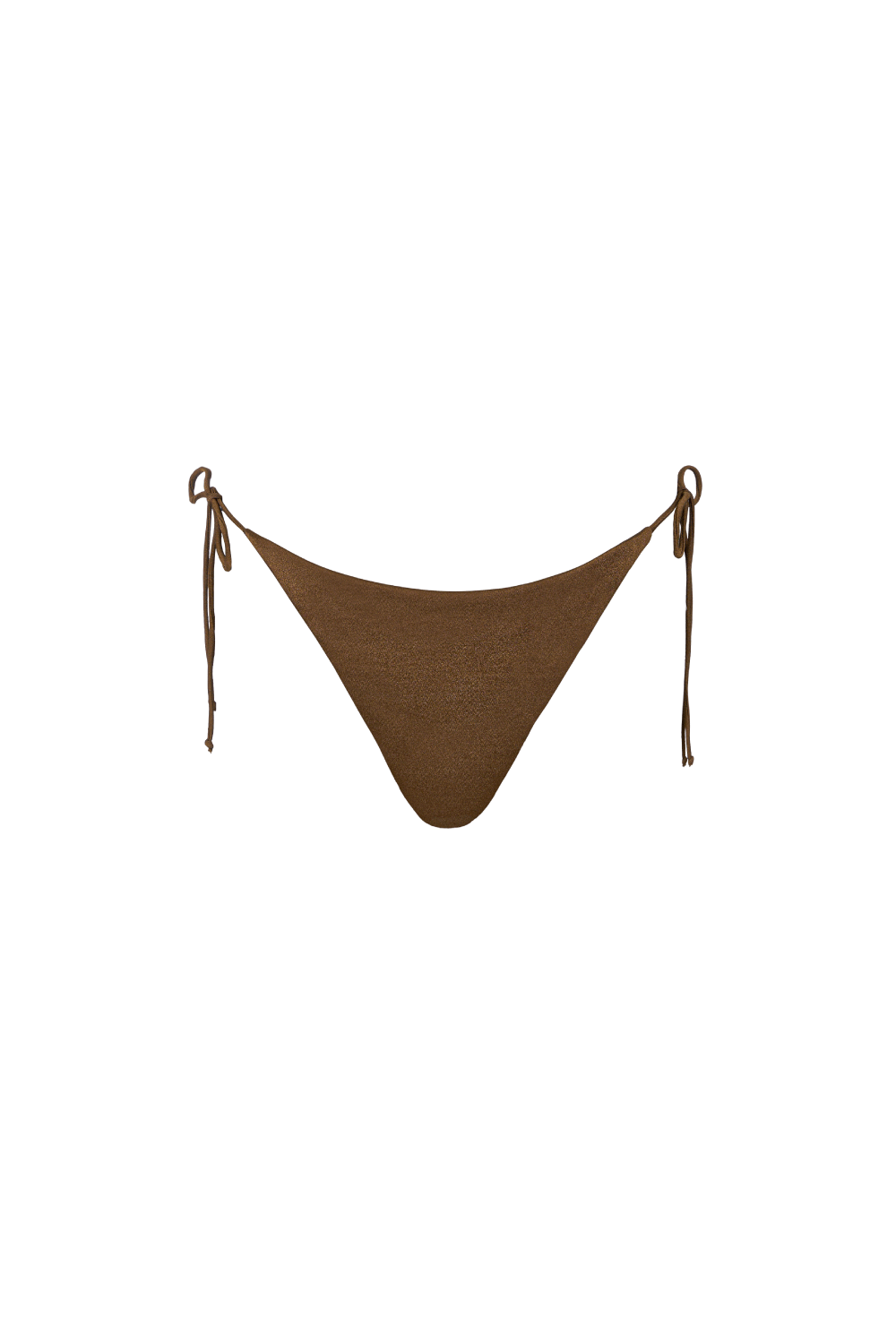 Braune Bikini Hose aus glattem Stoff mit Bändern zum Binden