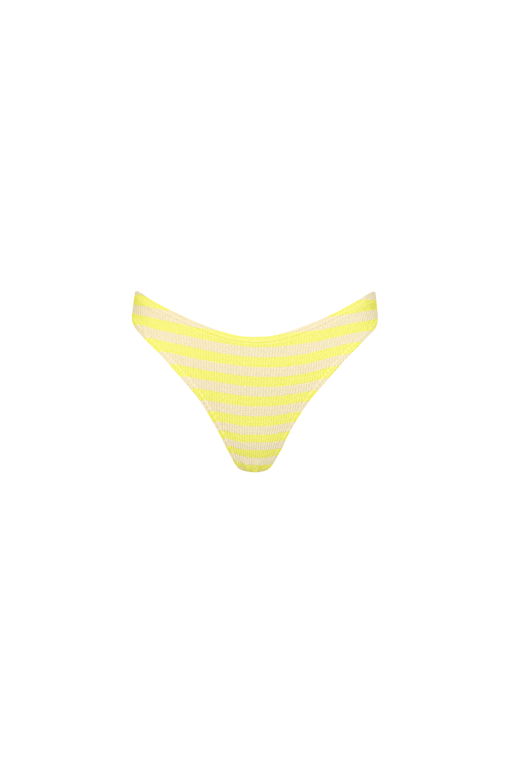 Gelb-creme-gestreifte Bikini Hose aus weichem Crinklestoff mit knapper Bedeckung