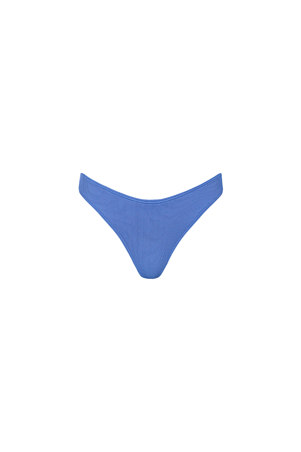 Blaue Bikini Hose aus geripptem Strukturstoff mit knapper Bedeckung