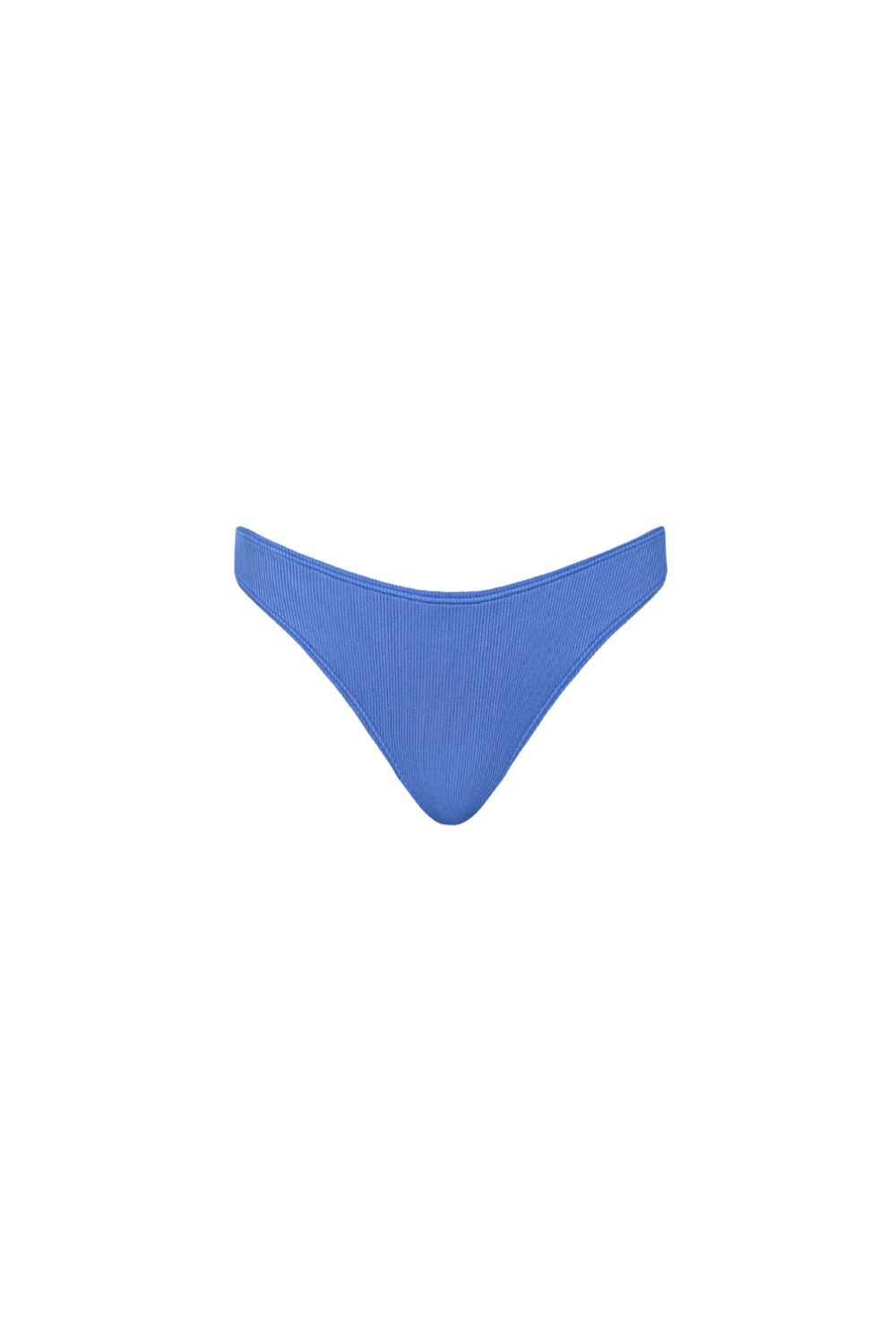 Blaue Bikini Hose aus geripptem Strukturstoff mit vollständiger Bedeckung