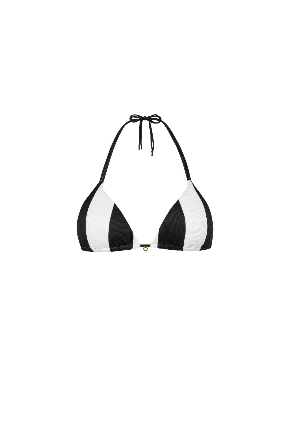 Triangel Bikini Top mit Pink-Orange-Blockstreifen aus geripptem Strukturstoff, NAKARI&LUI