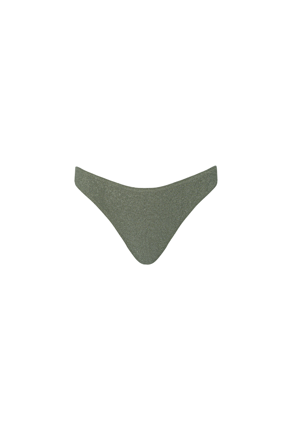 Olivgrüne Bikini Hose aus samtartigem Strukturstoff mit vollständiger Bedeckung