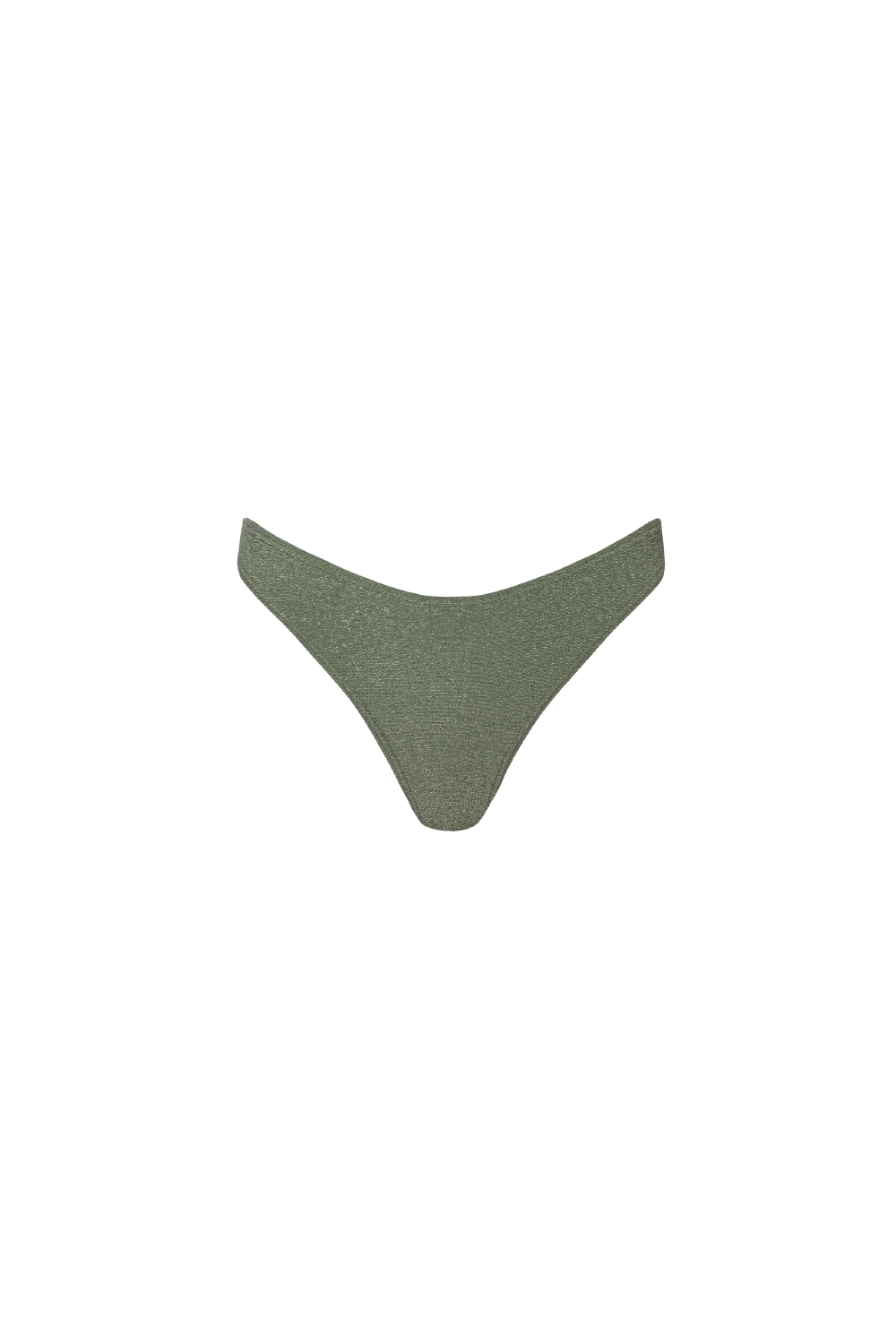 Olivgrüne Bikini Hose aus samtartigem Strukturstoff mit mittlerer Bedeckung