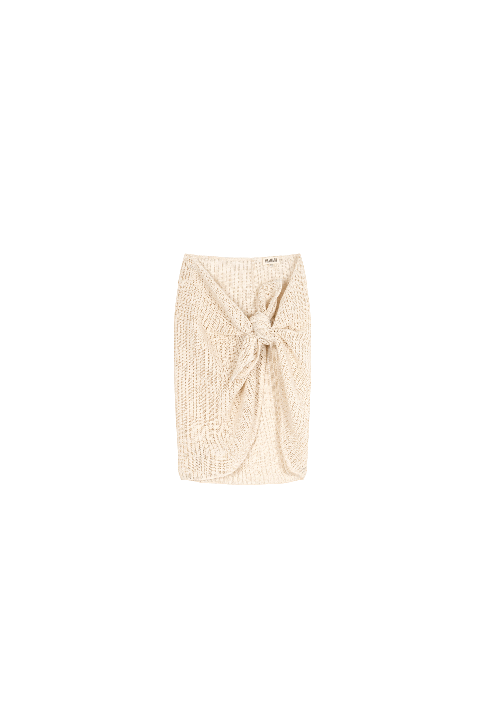 Wickeltuch in Offwhite aus weichem Crochet-Stoff kann um die Hüfte gewickelt und an der Seite zu einer Schleife gebunden werden, NAKARI&LUI