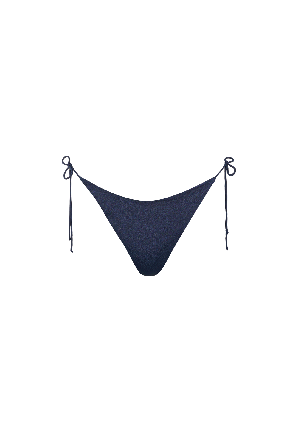 Dunkelblaue Bikini Hose aus glattem Stoff mit Bändern zum Binden