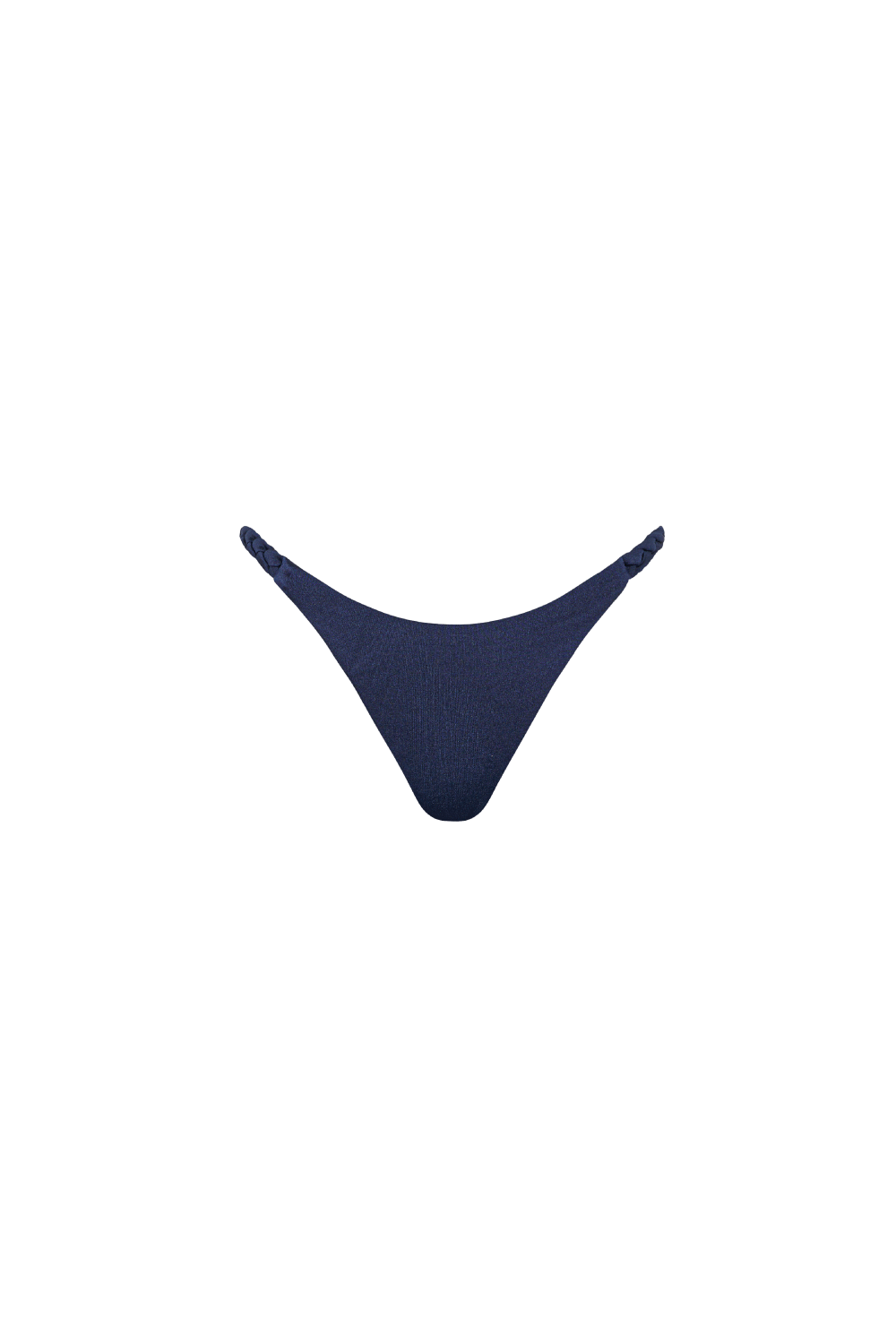 Dunkelblaue Bikini Hose aus glattem Stoff mit mittlerer Bedeckung